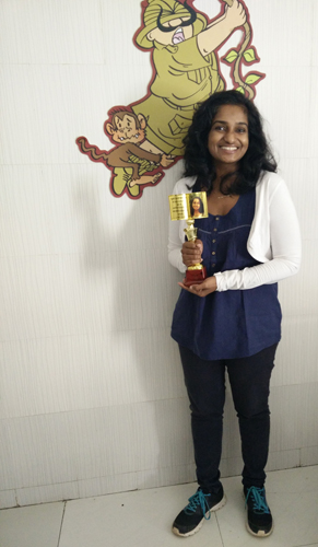 Rajani Thindiath with Sahitya Ratna Samman award