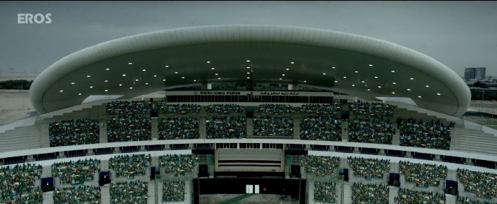 The opening sequence displaying the stadium