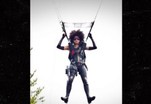 Leaked photos from ‘Deadpool 2’ set reveals Zazie Beetz doing thrilling