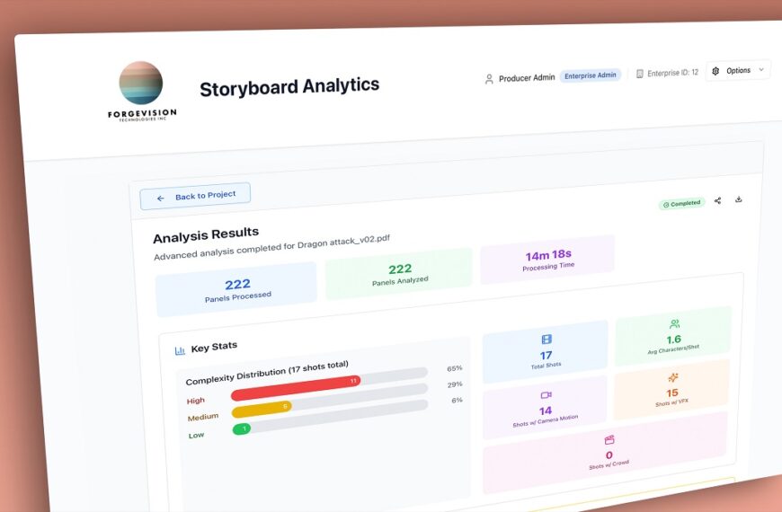 ForgeVision Technologies launches Storyboard Analytics to help identify production complexity&hellip;